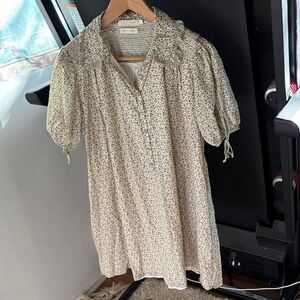 Christy Dawn Floral Mini Dress - Cream and Green